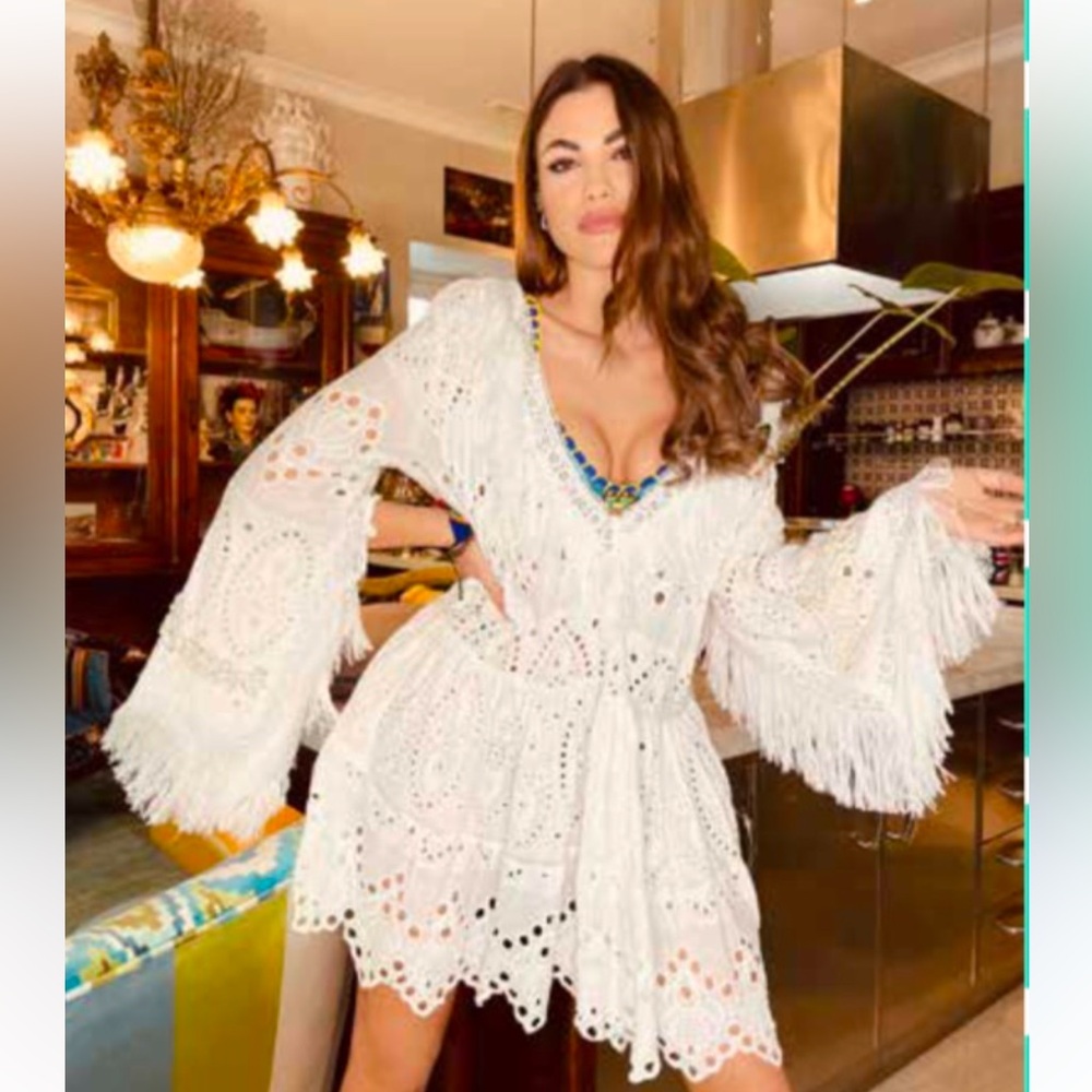 Antica Sartoria Elegant White Lace Women's cover up